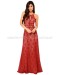 Another Late Night Wine Red Lace Maxi Dress